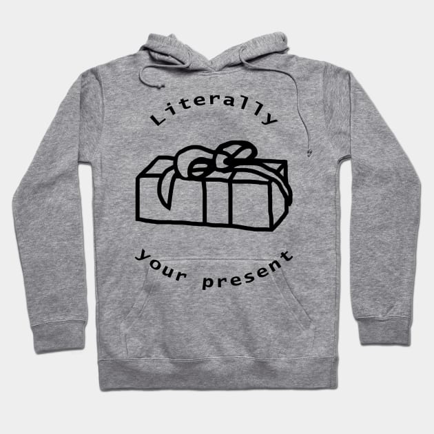 Your Birthday Present Outline Hoodie by ellenhenryart